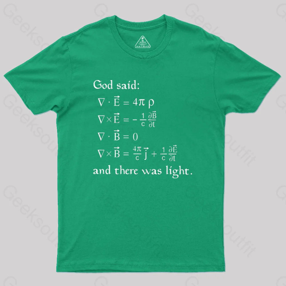 God Said Funny Math Geek T-Shirt Green / S