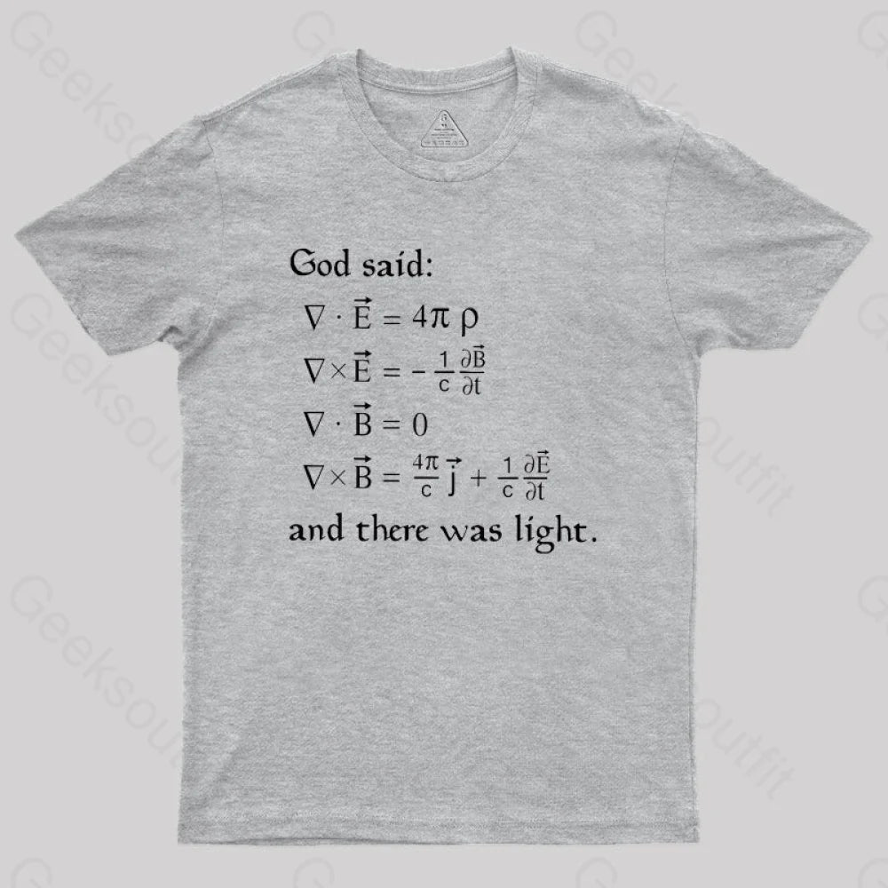 God Said Funny Math Geek T-Shirt Grey / S