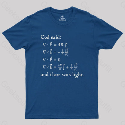 God Said Funny Math Geek T-Shirt Navy / S