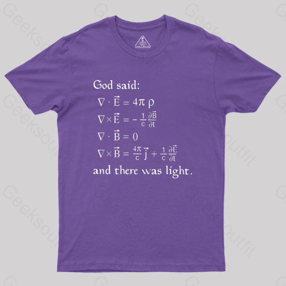 God Said Funny Math Geek T-Shirt Purple / S