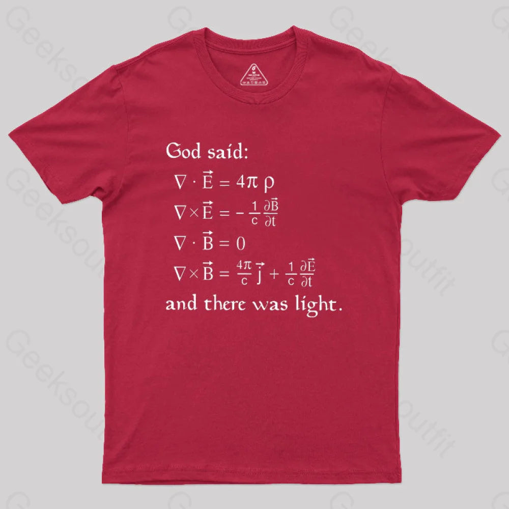 God Said Funny Math Geek T-Shirt Red / S