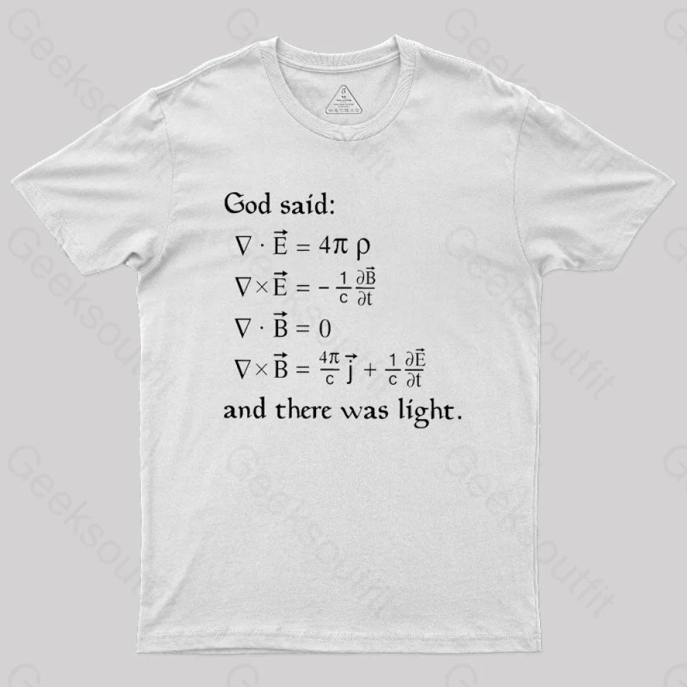 God Said Funny Math Geek T-Shirt White / S