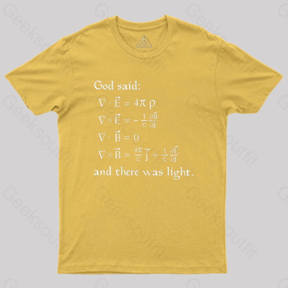 God Said Funny Math Geek T-Shirt Yellow / S