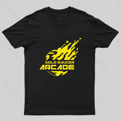 Gold Saucer Arcade Geek T-Shirt Black / S