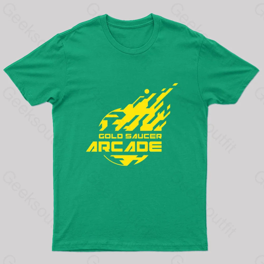 Gold Saucer Arcade Geek T-Shirt Green / S