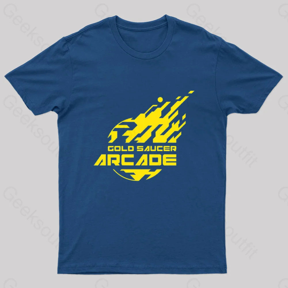 Gold Saucer Arcade Geek T-Shirt Navy / S