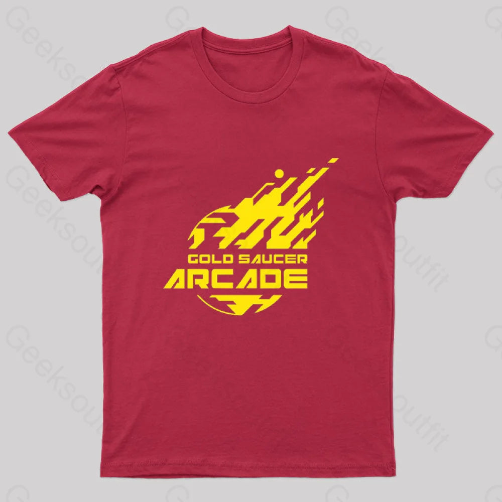 Gold Saucer Arcade Geek T-Shirt Red / S