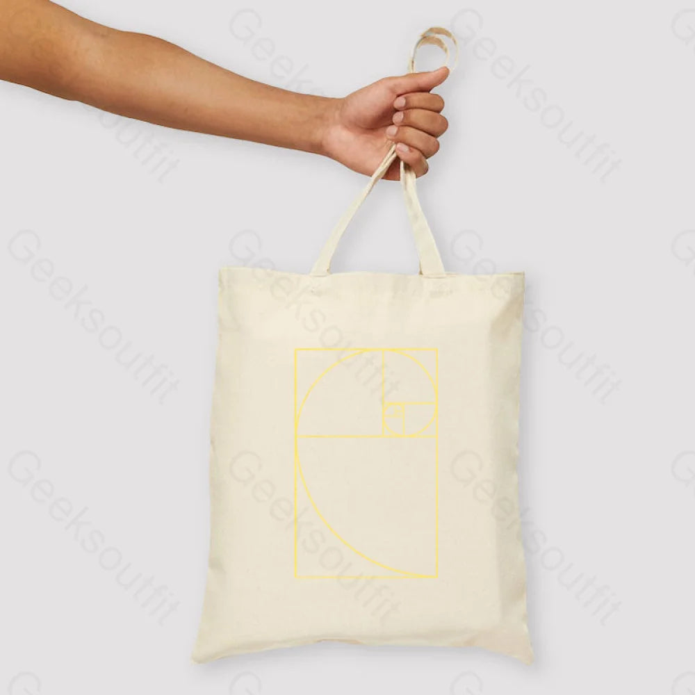 Golden Spiral Unisex Tote Bag Beige