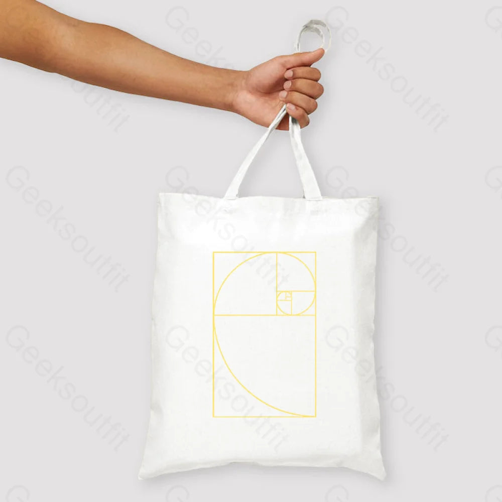 Golden Spiral Unisex Tote Bag White