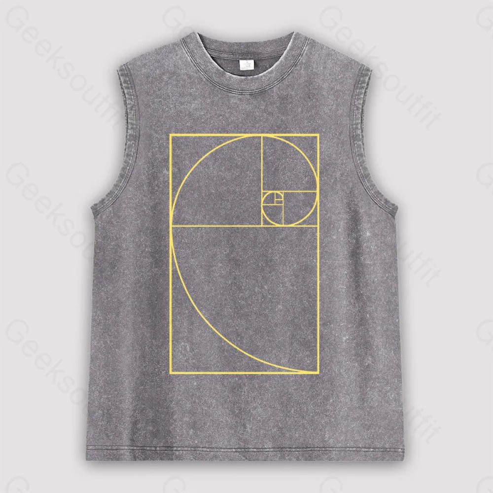 Golden Spiral Unisex Washed Tank