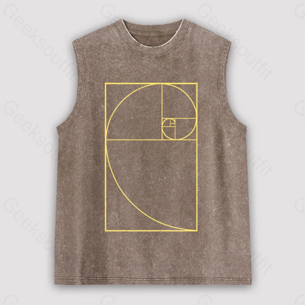 Golden Spiral Unisex Washed Tank