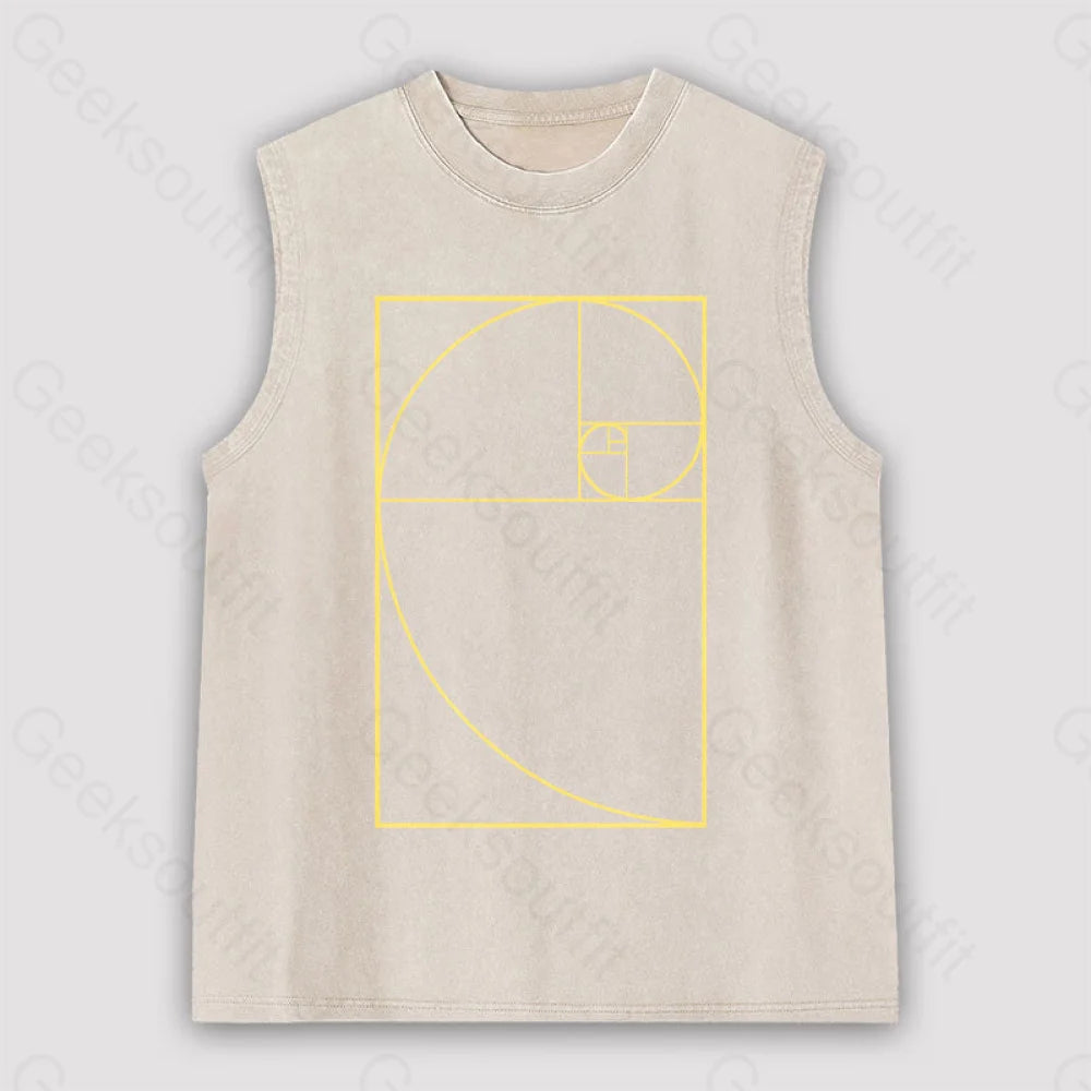 Golden Spiral Unisex Washed Tank