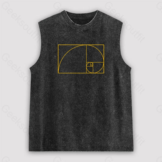 Golden Spiral Unisex Washed Tank Black / S