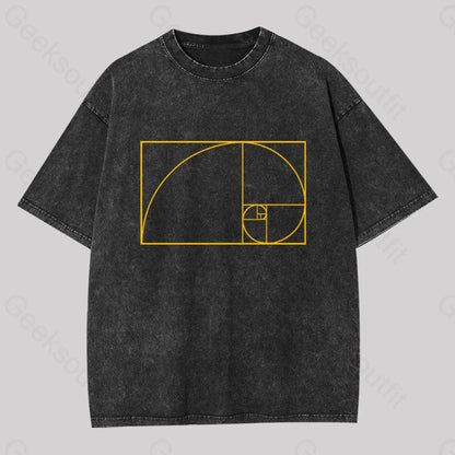 Golden Spiral Washed T-Shirt Black / S