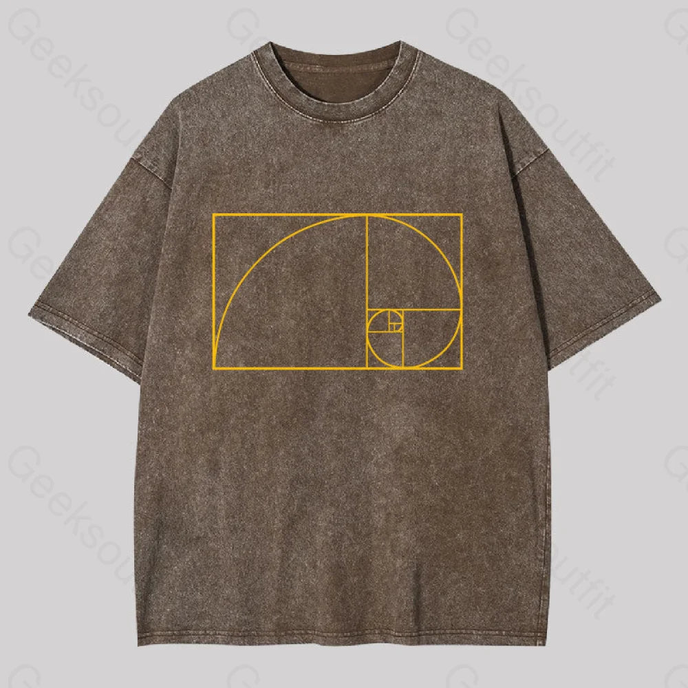 Golden Spiral Washed T-Shirt Coffee / S