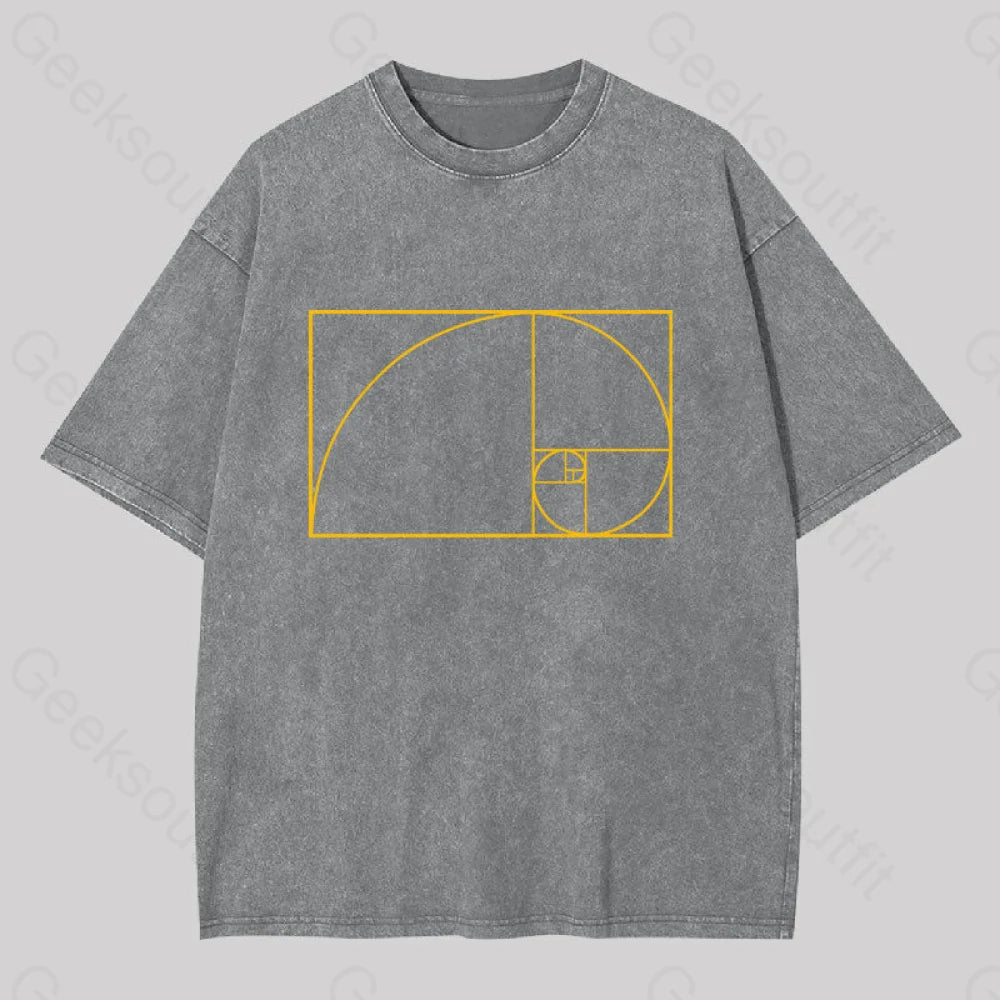 Golden Spiral Washed T-Shirt Grey / S