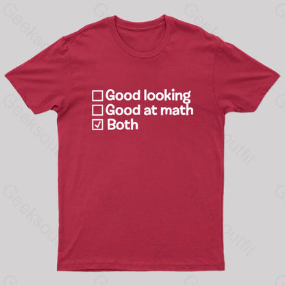 Good At Math And Looking Nerd T-Shirt Red / S