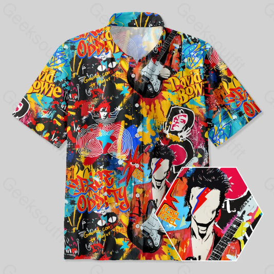 Graffiti Street Art David Bowie Button Up Pocket Shirt Yc