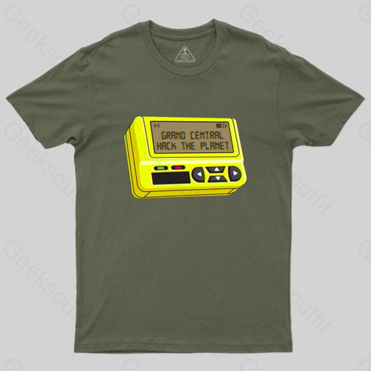 Grand Central Hack The Planet T-Shirt Army Green / S