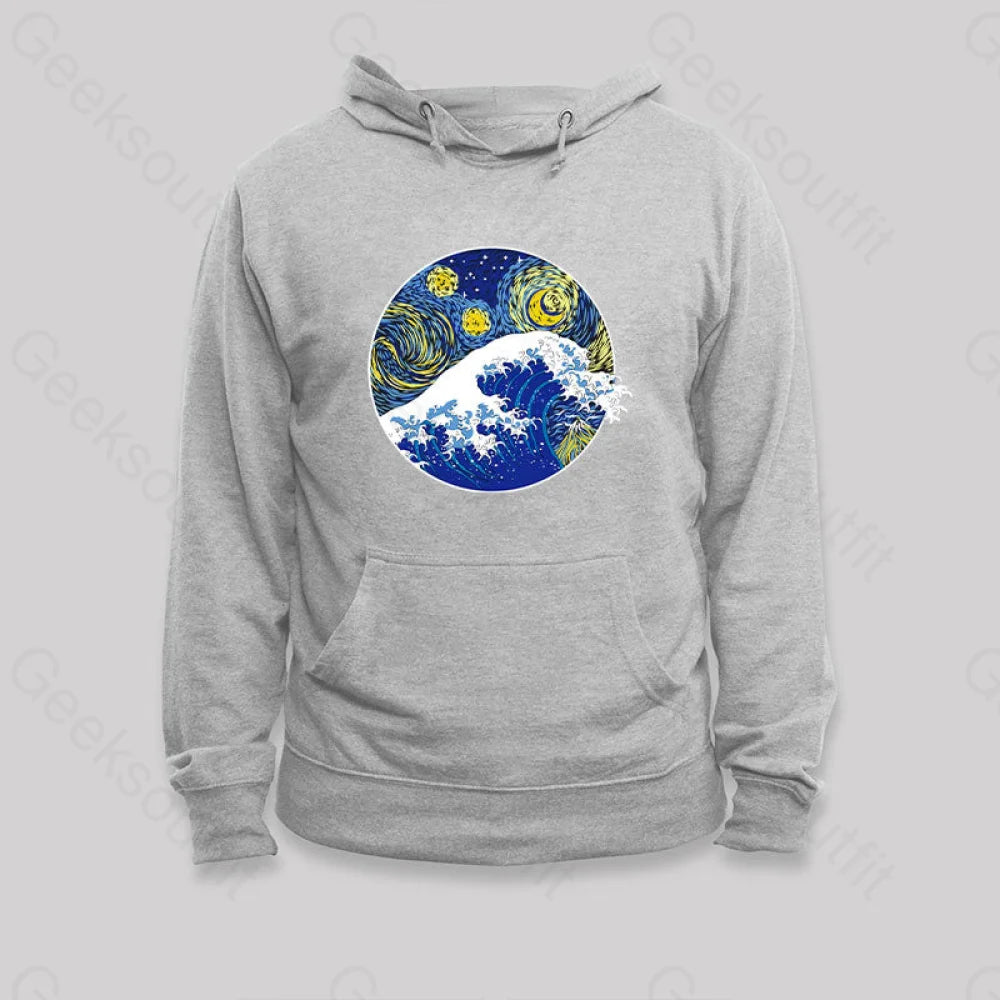 Great Starry Wave Off Kanagawa Hoodie Grey / S