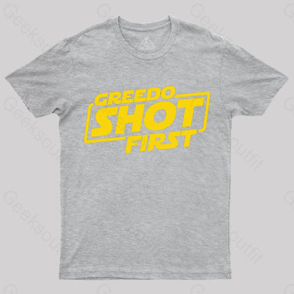 Greedo Shot First Geek T-Shirt Grey / S