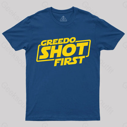 Greedo Shot First Geek T-Shirt Navy / S