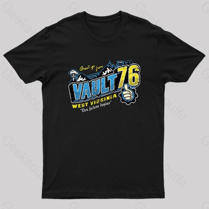 Greetings From Wv Vault Geek T-Shirt Black / S