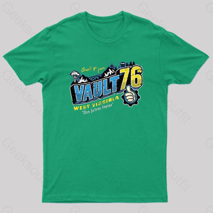 Greetings From Wv Vault Geek T-Shirt Green / S