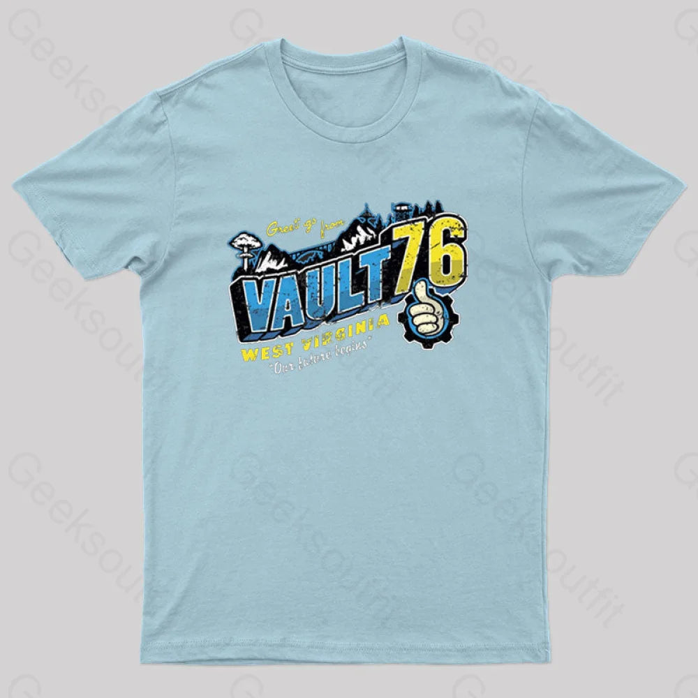 Greetings From Wv Vault Geek T-Shirt Light Blue / S