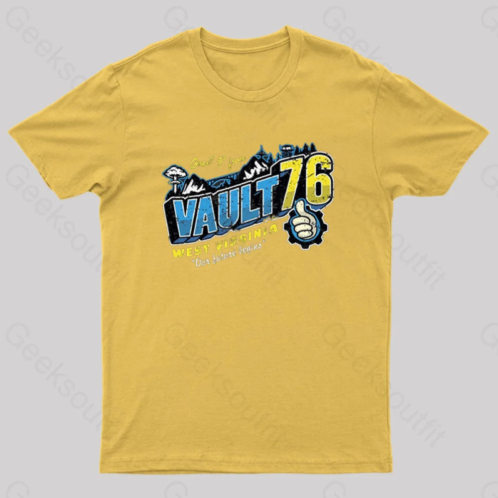 Greetings From Wv Vault Geek T-Shirt Yellow / S