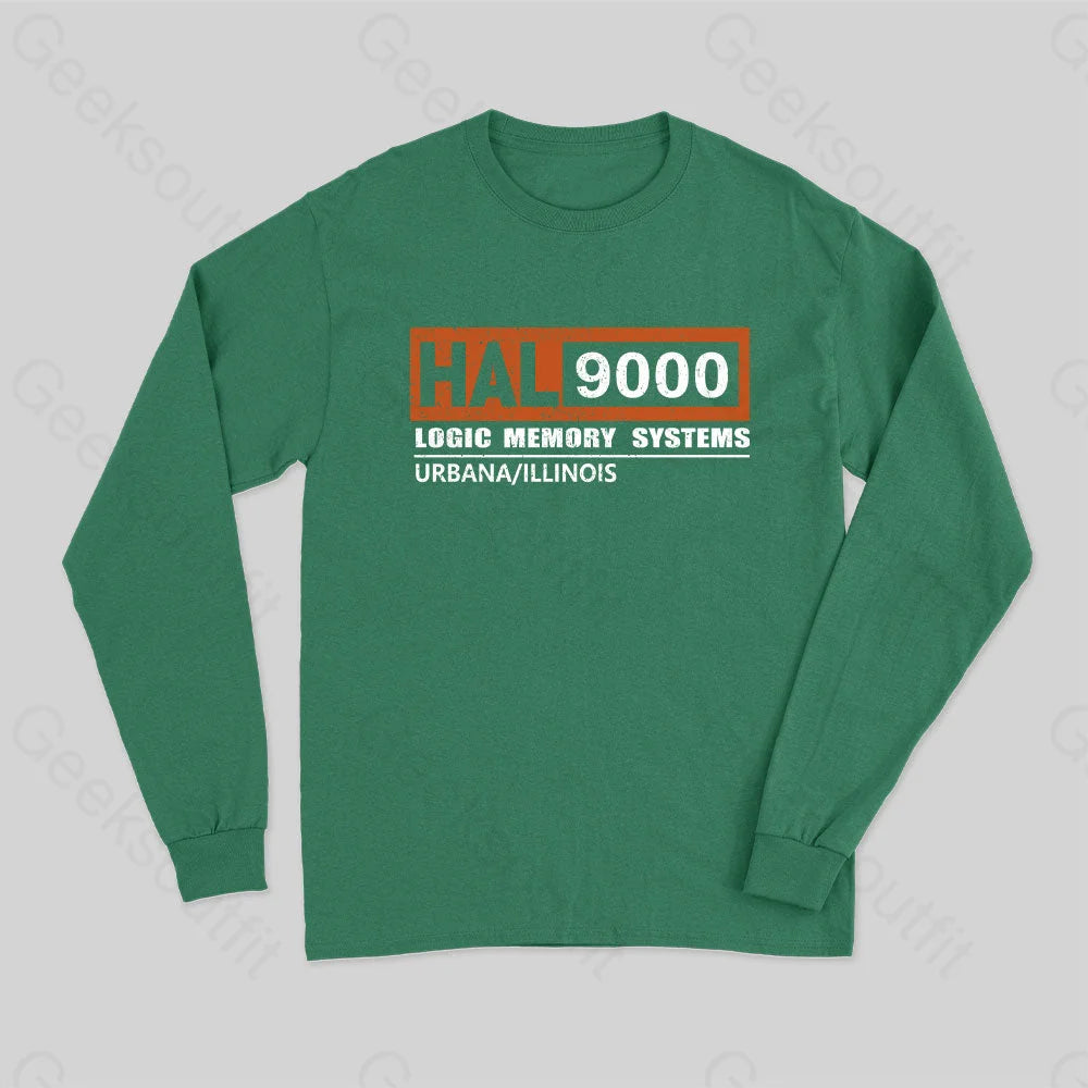 Hal 9000 Distressed Long Sleeve T-Shirt Green / S