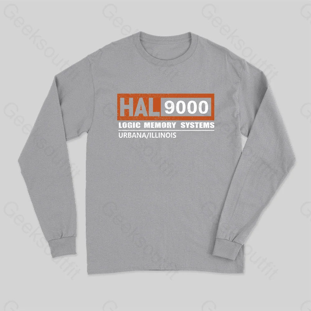 Hal 9000 Distressed Long Sleeve T-Shirt Grey / S