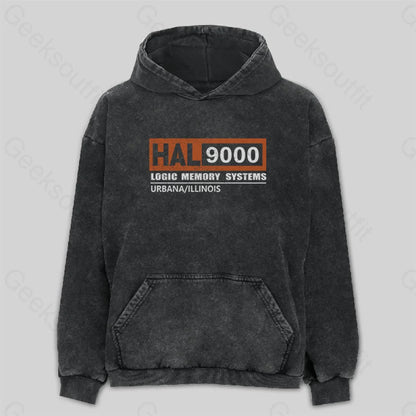 Hal 9000 Distressed Washed Hoodie M