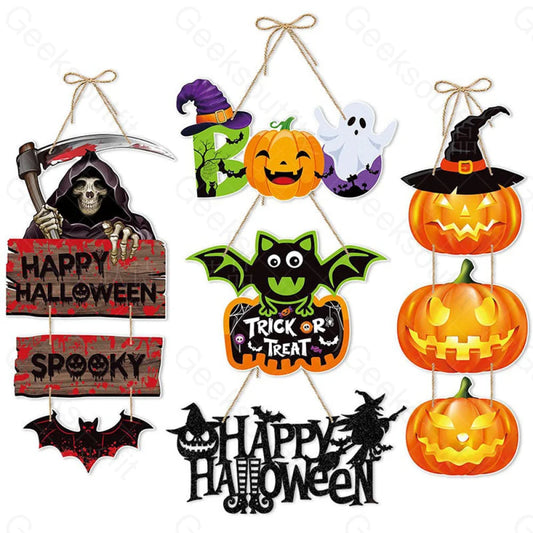 Halloween Pumpkin Bat Decoration Hanging Sign