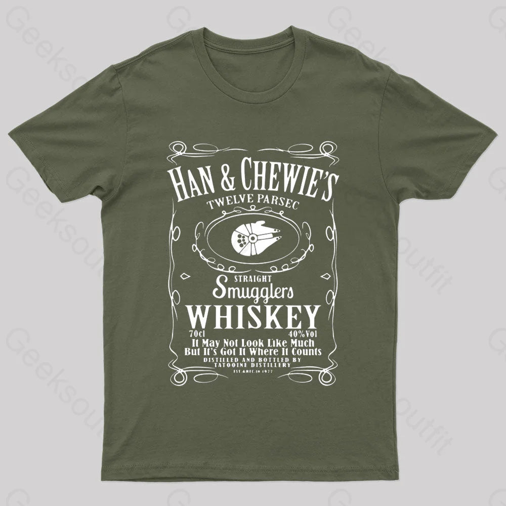 Han&Chewie’s Twelve Parsec Whiskey Geek T-Shirt Army Green / S