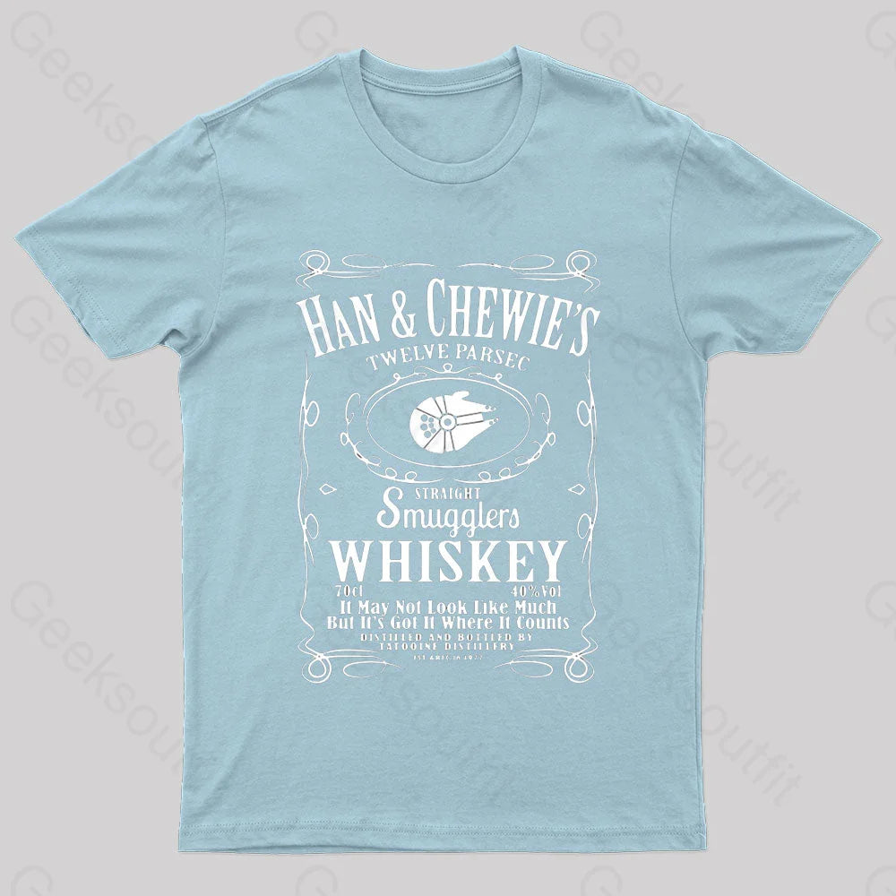 Han&Chewie’s Twelve Parsec Whiskey Geek T-Shirt Light Blue / S