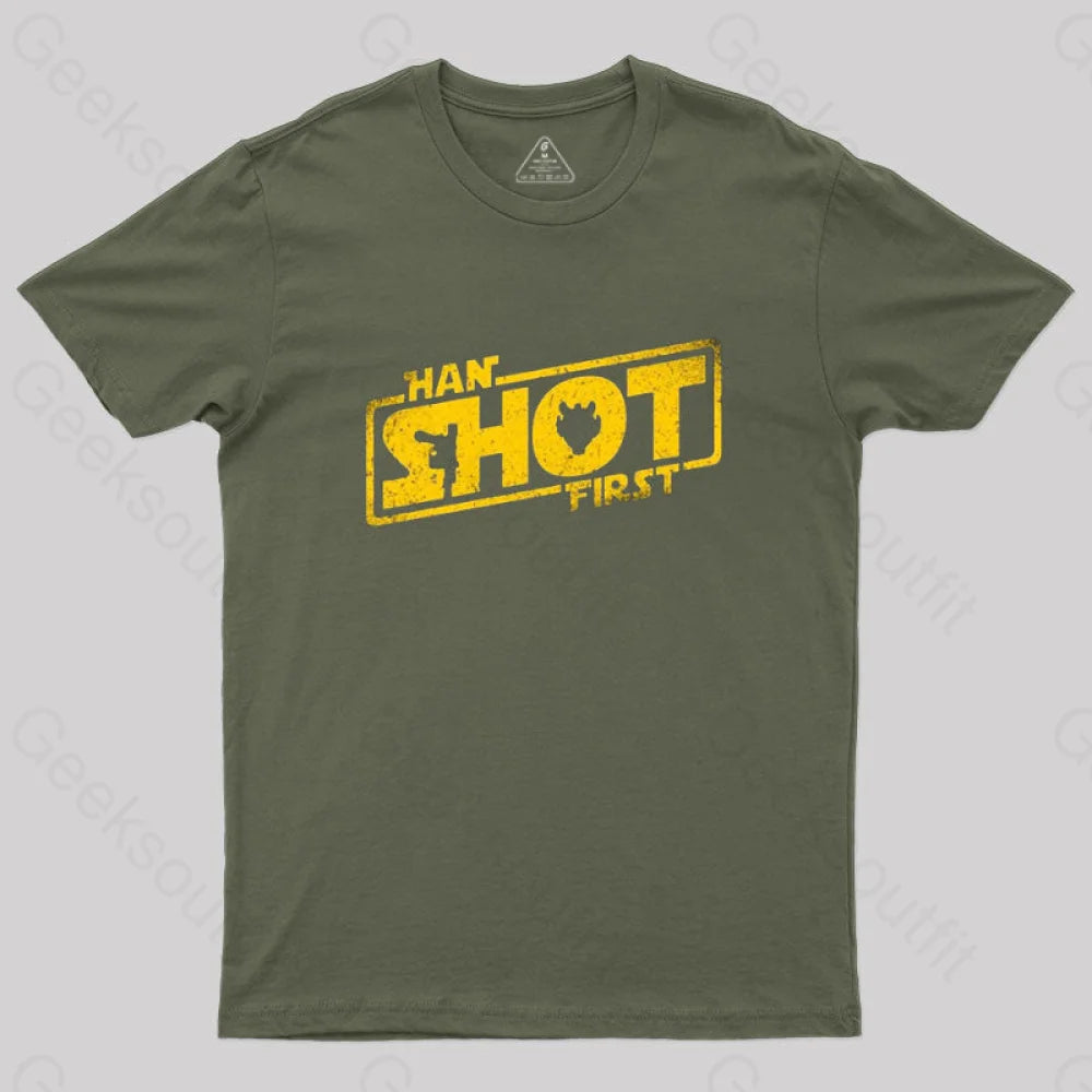 Han Shot First T-Shirt Army Green / S