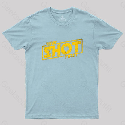 Han Shot First T-Shirt Light Blue / S