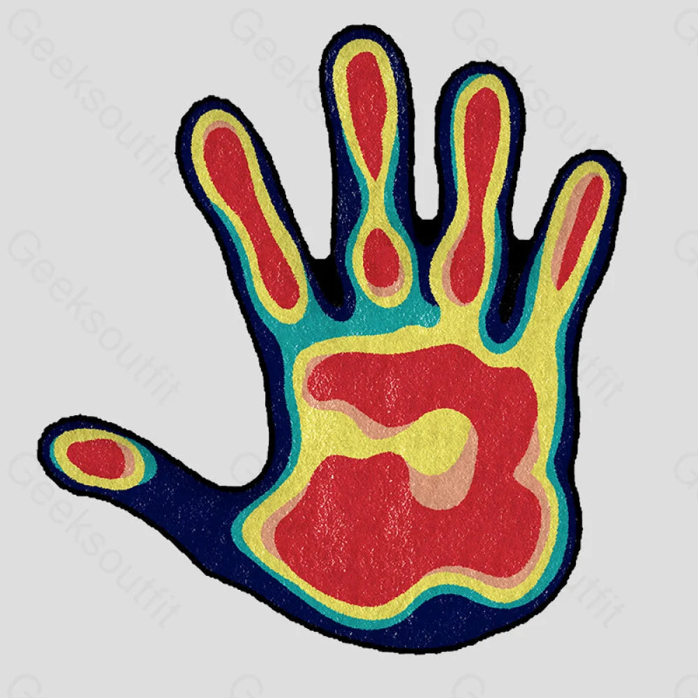 Handprint Heat Map Funny Imitation Wool Rug