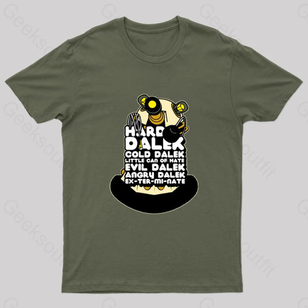 Hard Dalek Geek T-Shirt Army Green / S