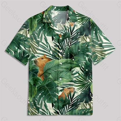 Hawaii Capybara Button Up Pocket Shirt Hawaiian / S Bus530 Yc