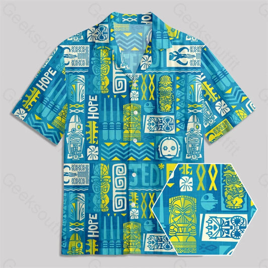 Hawaiian Totem Button Up Pocket Shirt Yc