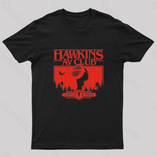 Hawkins Av Club Geek T-Shirt Black / S