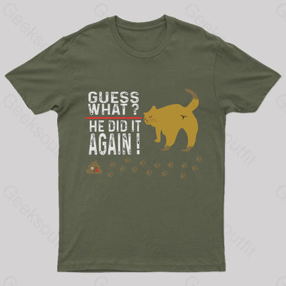 He Did It Again Nerd T-Shirt Army Green / S