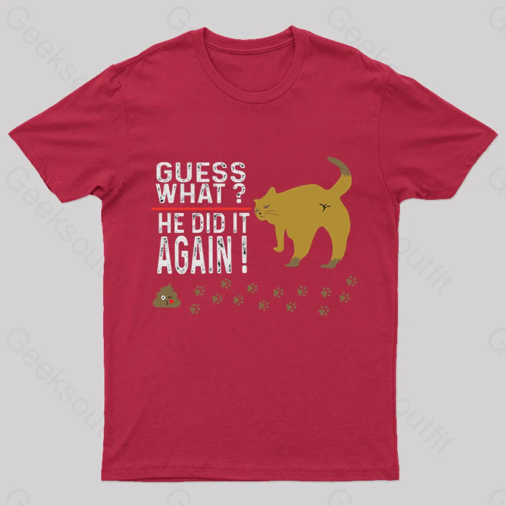 He Did It Again Nerd T-Shirt Red / S