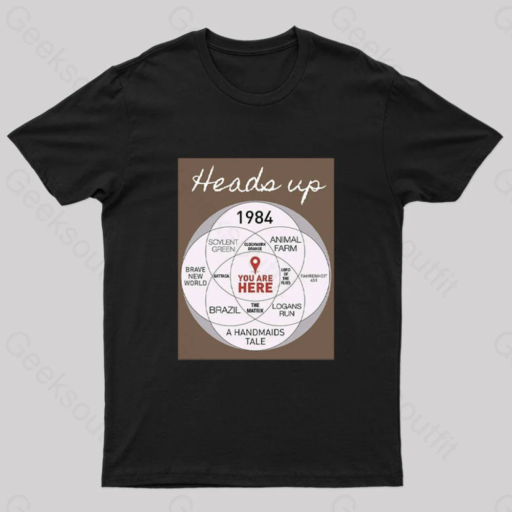 Heads Up Nerd T-Shirt Black / S