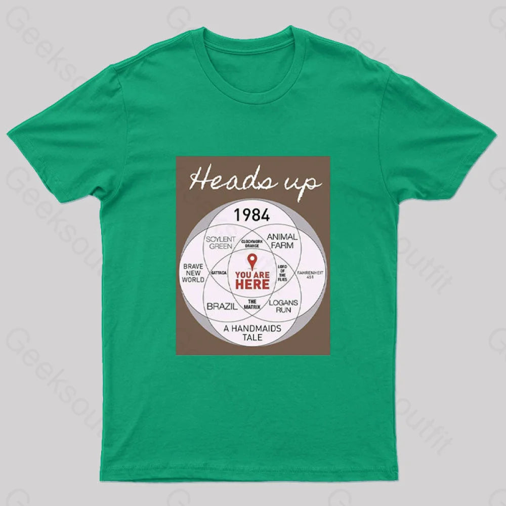 Heads Up Nerd T-Shirt Green / S