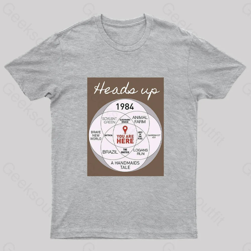 Heads Up Nerd T-Shirt Grey / S