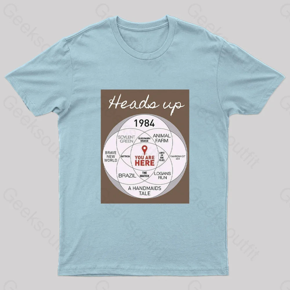 Heads Up Nerd T-Shirt Light Blue / S