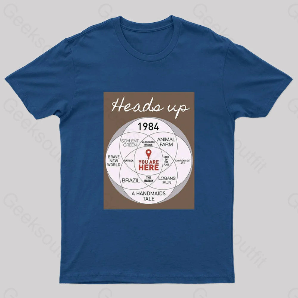 Heads Up Nerd T-Shirt Navy / S